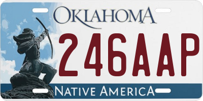 OK license plate 246AAP