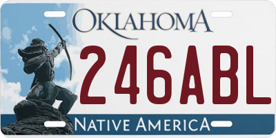 OK license plate 246ABL