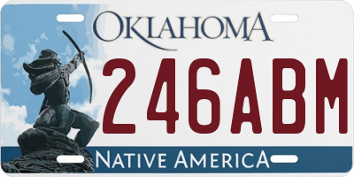 OK license plate 246ABM