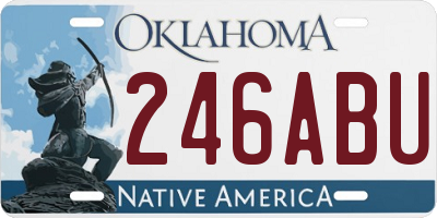 OK license plate 246ABU