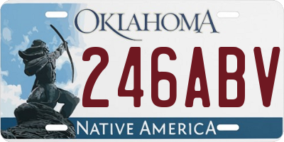 OK license plate 246ABV