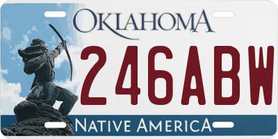OK license plate 246ABW
