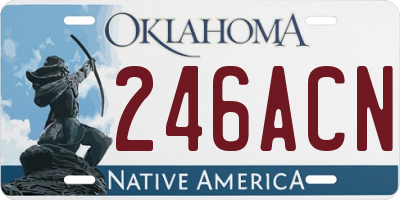 OK license plate 246ACN