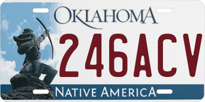 OK license plate 246ACV