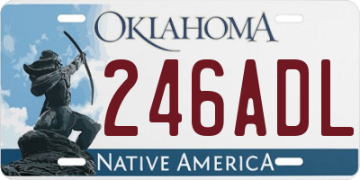 OK license plate 246ADL