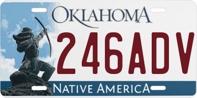 OK license plate 246ADV