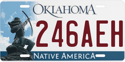 OK license plate 246AEH