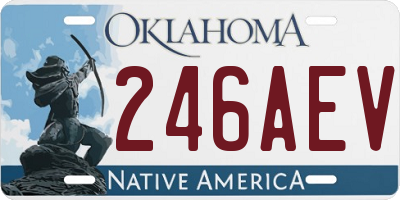 OK license plate 246AEV