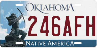 OK license plate 246AFH