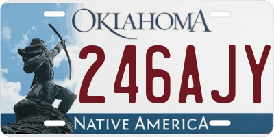 OK license plate 246AJY
