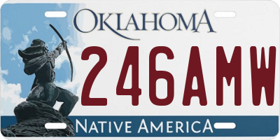 OK license plate 246AMW