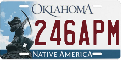 OK license plate 246APM