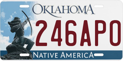 OK license plate 246APO