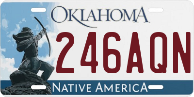 OK license plate 246AQN
