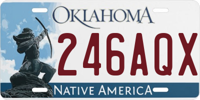 OK license plate 246AQX