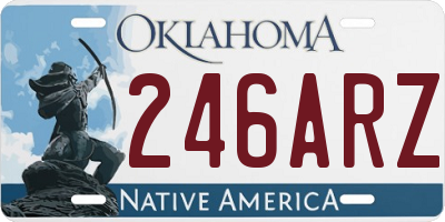 OK license plate 246ARZ