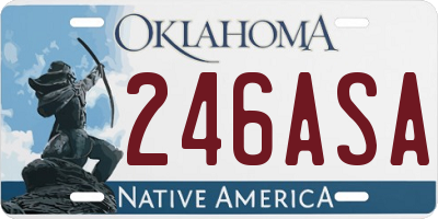 OK license plate 246ASA
