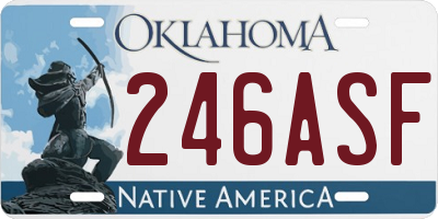 OK license plate 246ASF