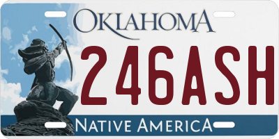 OK license plate 246ASH