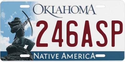 OK license plate 246ASP