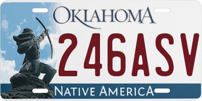 OK license plate 246ASV