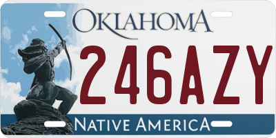 OK license plate 246AZY