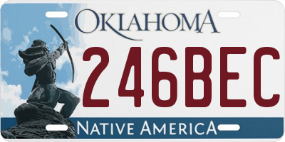 OK license plate 246BEC