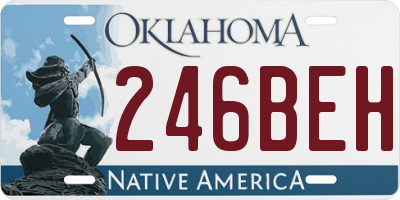 OK license plate 246BEH