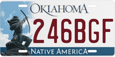 OK license plate 246BGF