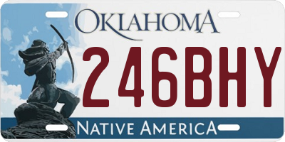 OK license plate 246BHY