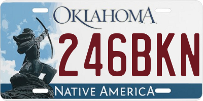 OK license plate 246BKN