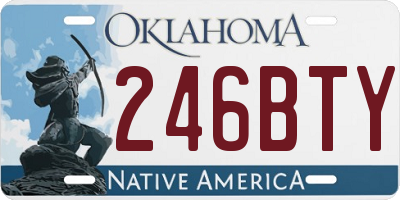 OK license plate 246BTY