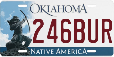 OK license plate 246BUR