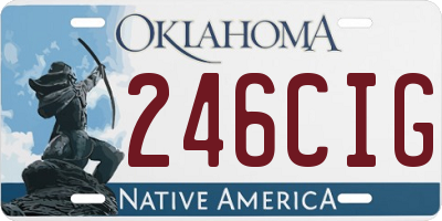 OK license plate 246CIG