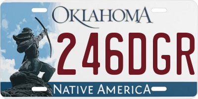 OK license plate 246DGR