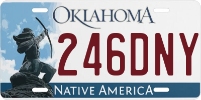 OK license plate 246DNY