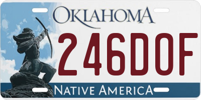 OK license plate 246DOF