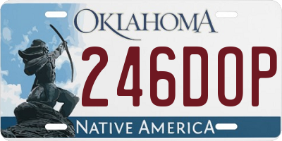 OK license plate 246DOP