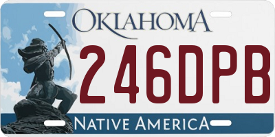 OK license plate 246DPB