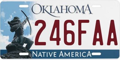 OK license plate 246FAA