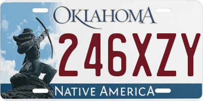 OK license plate 246XZY