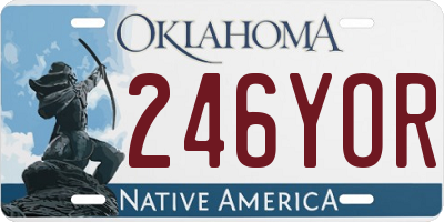 OK license plate 246YOR