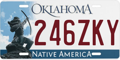 OK license plate 246ZKY