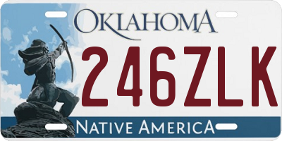 OK license plate 246ZLK