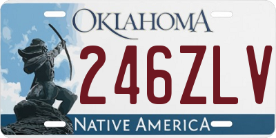 OK license plate 246ZLV