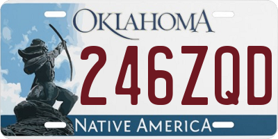 OK license plate 246ZQD