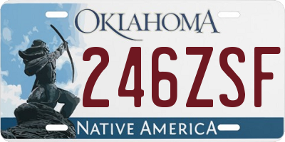 OK license plate 246ZSF