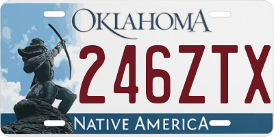 OK license plate 246ZTX