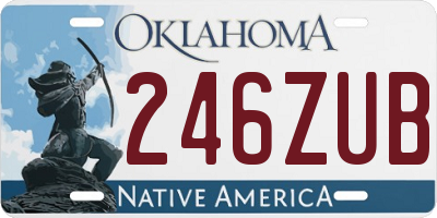 OK license plate 246ZUB