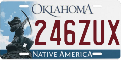 OK license plate 246ZUX